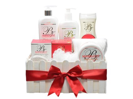 BODY TIP MANDĽA darčekové balenie s mandľovým olejom EXCLUSIVE v drevenom obale