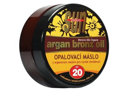SUN Argan oil opaľovacie MASLO SPF 20 s arganovým olejom pre rýchle zhnednutie
                   200 ml