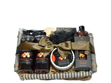 SELECTION darčekové balenie MAKADAMOVÝ ORECH S VANILKOU v prútenom obale