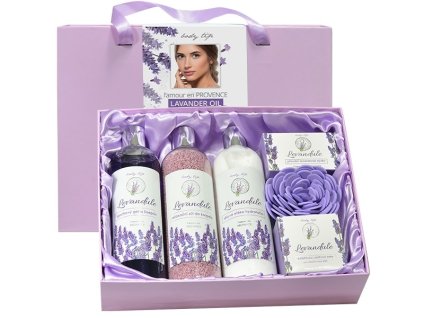 BODY TIP LEVANDUĽA PREMIUM darčekové balenie s levanduľovým olejom v papierovom obale