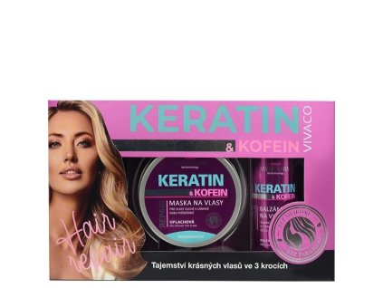 KERATÍN & KOFEÍN darčekové balenie vlasovej kozmetiky pre ŽENY v papierovom obale
