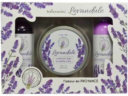 BODY TIP LEVANDUĽA PREMIUM darčekové balenie s levanduľovým olejom v papierovej kazete