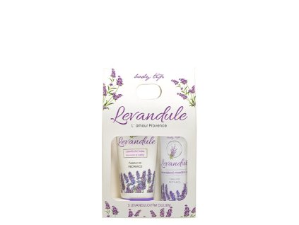 BODY TIP LEVANDUĽA PREMIUM darčekové balenie s levanduľovým olejom v papierovej kazete