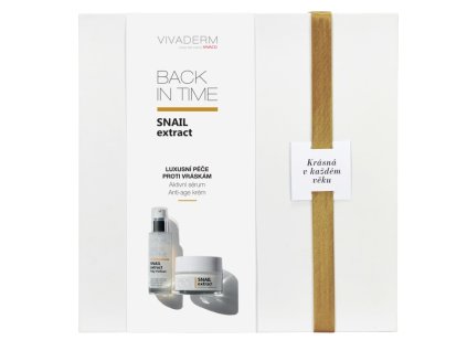 VIVADERM SNAIL EXTRACT luxusné darčekové balenie anti-age kozmetiky so slimačím extraktom v papierovom boxe