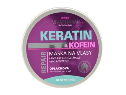 Keratínová maska na vlasy s kofeínom-200ml-oplachová
                   200 ml