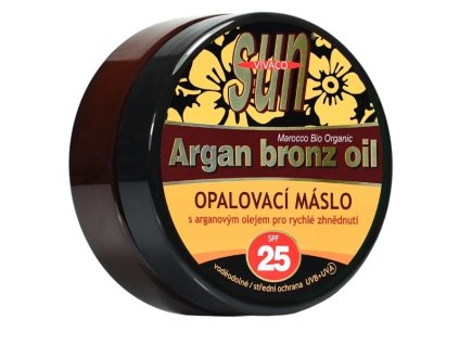 SUN Argan oil opaľovacie MASLO SPF 25 s arganovým olejom pre rýchle zhnednutie 
                   200 ml