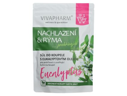 VIVAPHARM Soľ do kúpeľa s eukalyptom pri PRECHLADNUTÍ prehrievajúca
                   1000 g