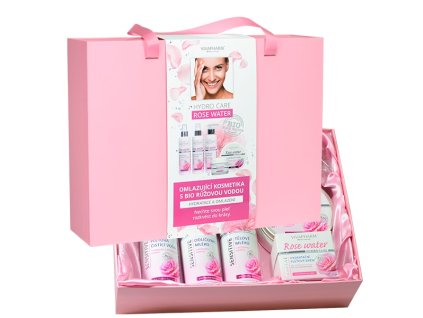 ROSE WATER darčekové balenie kozmetiky s ružovou vodou v papierovom obale
