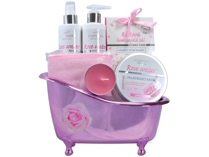 ROSE WATER darčekové balenie kozmetiky s ružovou vodou v plastovom obale