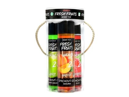 FRESH FRUITS darčekové balenie Ovocné sprchové gély v plastovom tubuse