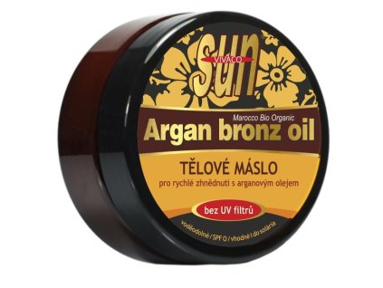 SUN Argan oil telové MASLO BRONZE pre rýchle zhnednutie bez UV faktora
                   200 ml