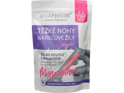 VIVAPHARM Soľ do kúpeľa magnézium ŤAŽKÉ NOHY & KŔČOVÉ ŽILY ošetrujúca
                   1000 g