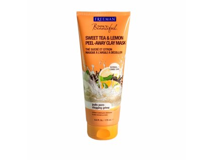 Freeman Feeling Beautiful kaolínová pleťová maska bez parabénov Sweet Tea & Lemon (Peel-Away Clay Mask) 175 ml