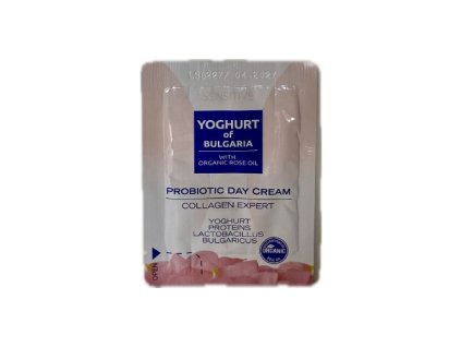 Denný probiotický pleťový krém s kolagénom a organickým ružovým olejom Yoghurt of Bulgaria 2ml vzorka