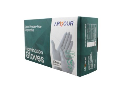 Latexové rukavice jednorázové ARMOUR nepúdrované biele XL 100ks