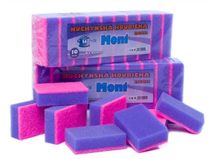 Moni kuchynská hubka 10ks neónová (6x9cm)