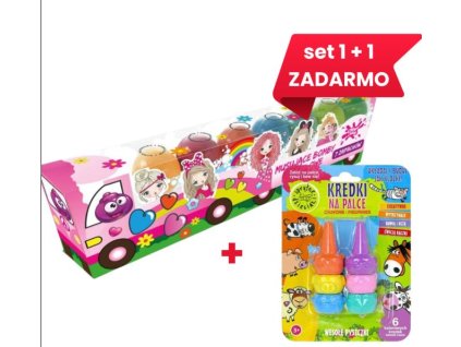 Set 1+1 ZDARMA,Chlapu Chlap vláčik bomby do kúpeľa 7x50g+prstové figúrky/voskovky/