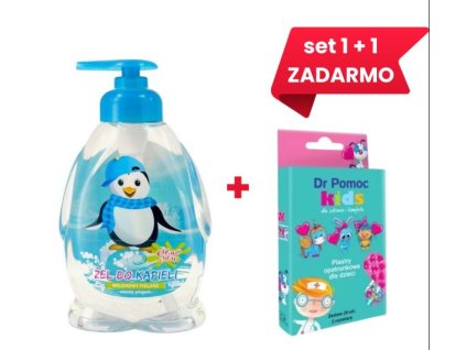 Set 1+1 ZDARMA,Chlapu Chlap detský sprchový gél 370ml/384ml+detské náplaste