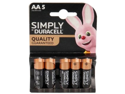 Duracell AA tužkové batérie (baterky) LR06 / MN1500 5ks - spoľahlivá energia pre vaše zariadenia