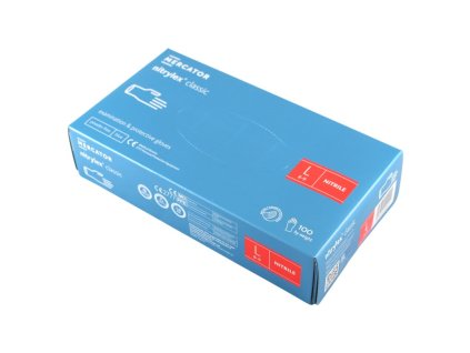 Nitrilové rukavice jednorázové MERCATOR nitrylex classic - modré L 100ks