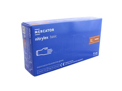 Nitrilové rukavice jednorázové MERCATOR nitrylex basic - tmavo modré XL 100ks