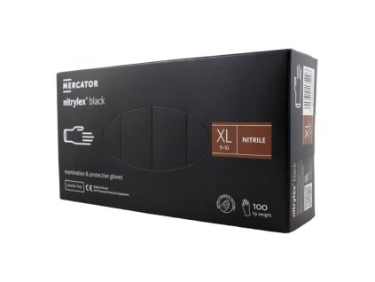 Nitrilové rukavice jednorázové MERCATOR nitrylex - čierne XL 100ks