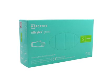 Nitrilové rukavice jednorázové MERCATOR nitrylex - zelené S 100ks