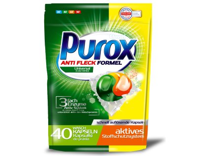 Gelové kapsulky do prania Purox Universal 40ks s ochranou proti vodnému kameňu