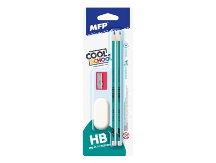 MFP 6200243 Ceruzka M set 2 triangular 2xč.2+guma+Orezávatko