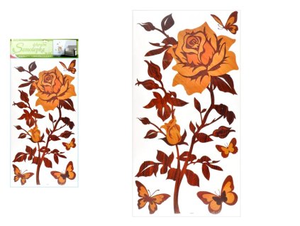 Anděl Samolepiaca dekorácia 1346 ruža s imitáciou dreva, 69x32 cm