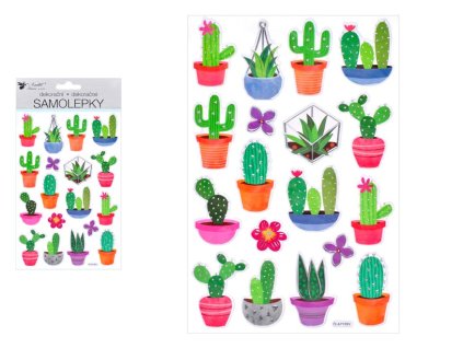 Anděl Samolepky 10434 kaktusy plastické 14 x 25 cm