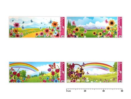 Anděl Okenná fólia 844 krajinka s dúhou 60x22,5cm
