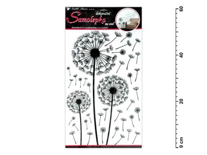 Samolepiaca dekorácia 10148 púpava čierna 60x32cm