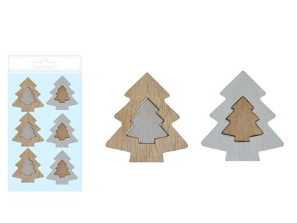 MFP 8886008 Stromčeky 6ks drevo 4cm vrecko