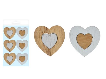 MFP 8886009 Srdce 6ks drevo 4cm vrecko