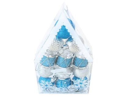 MFP 8886258 Gule vianočné set 4cm/12ks modré+strieborné