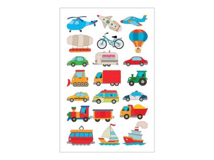 Anděl Tetovacie nálepky 16010 8,5 x 13 cm, dopravné prostriedky