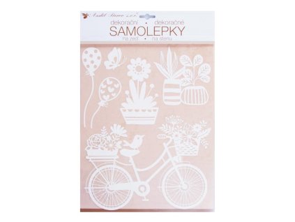 Anděl Samolepiaca dekorácia 10469 biely bicykel 27,5 x 41cm