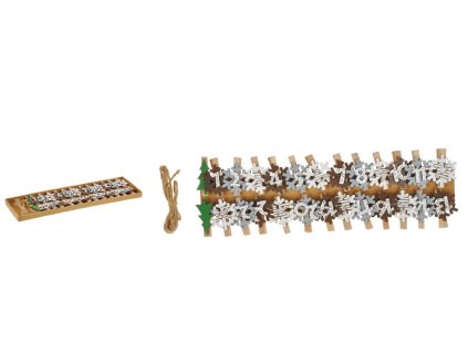 MFP 8885975 Štipec drevený adventný kalendár vločky CJ-10176E