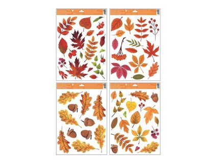Anděl Okenná fólia 40007 farebné jesenné lístie  30x42cm