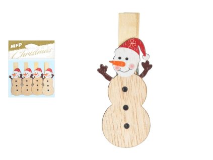 MFP 8886134 Štipec snehuliak 4ks 7cm