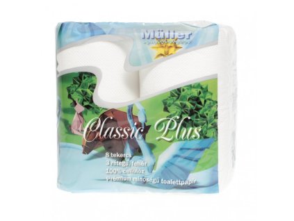 Toaletný papier Müller Classic Plus 100% celulóza, 3 vrst., 8 ks