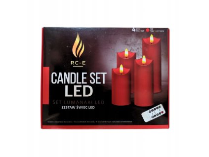 RC E Zestaw Swiece czerwone wklady LED 4 Swieczki z Pilotem swiatlo cieple Kod producenta AUR 1834