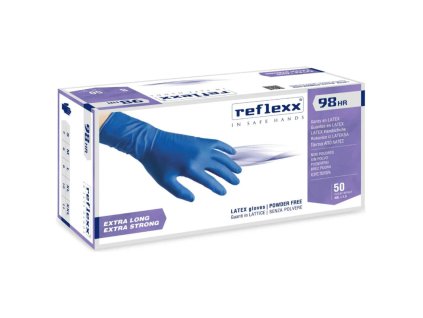 Latexové rukavice jednorázové REFLEXX R98 HR modré L