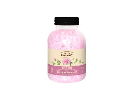 Green Pharmacy Soľ do kúpeľa 1000 g - Damask rose & White musk