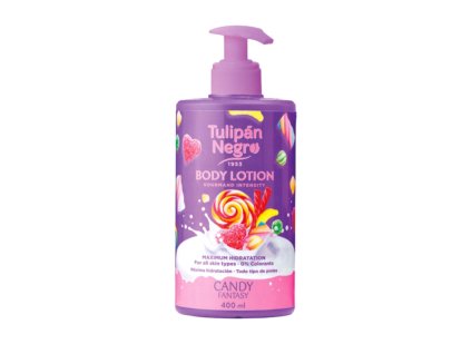 Tulipán Negro telové mlieko Candy Fantasy 400ml s pumpičkou