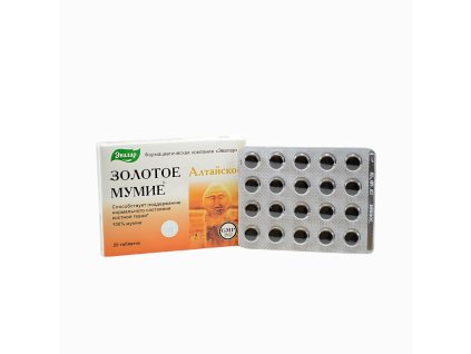 "Zlaté mumio" – mumio altajské očistené – potravinový doplnok stravy - Evalar (Balenie 20 tabliet)