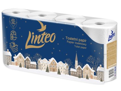 Linteo Satin toaletný papier 8ks 3-vrstvový 15m (Vianočná edícia)