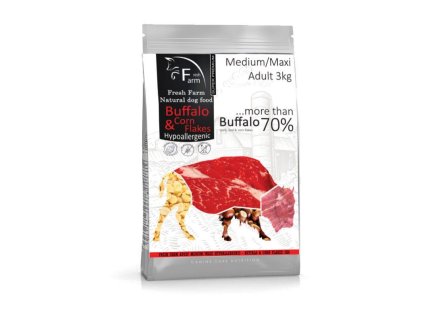 fresh farm adult mediummaxi intolerance buffalo cornflakes 3kg