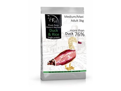 fresh farm adult mediummaxi single protein duck rice 3kg